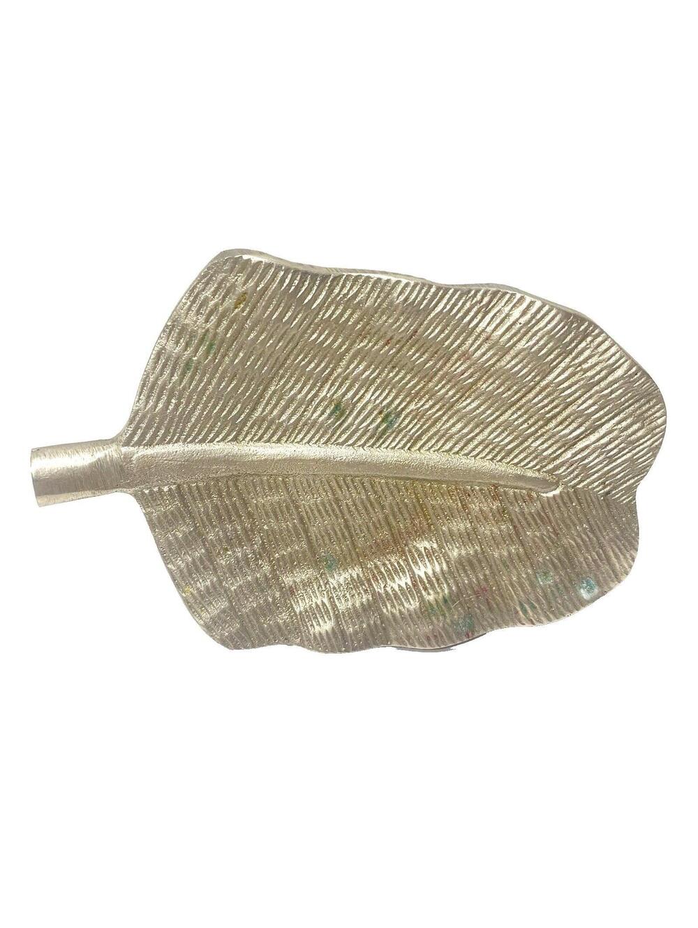 Bombay Decor Metal Leaf Tray Decor, Bombay